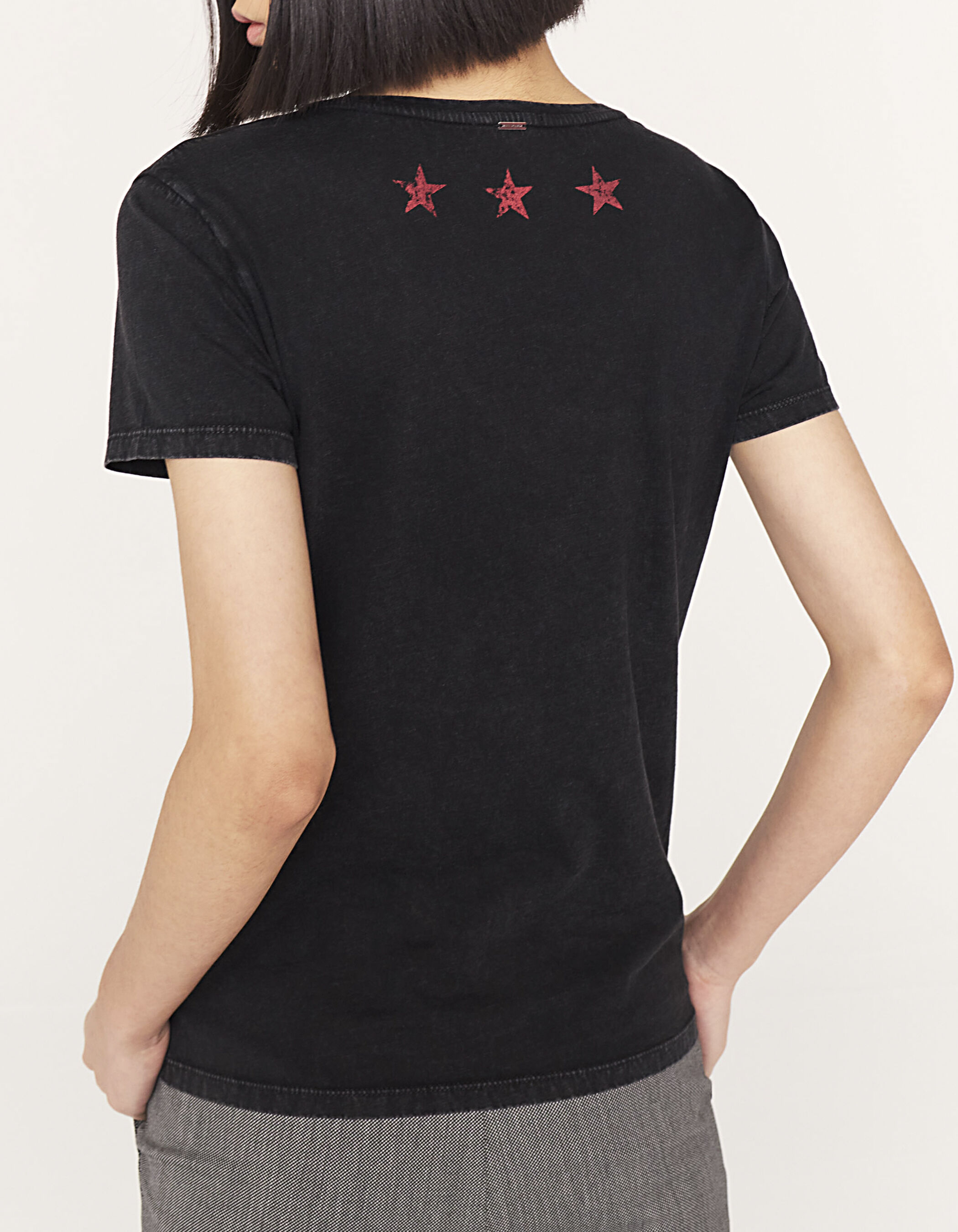 acid wash organic cotton T-shirt with lips
