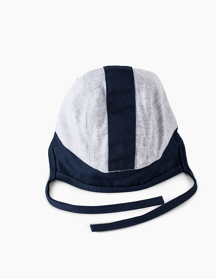 Casquette navy bi matière bébé garçon -3