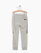 Pantalon molleton gris à bandes latérales garçon-4