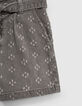 Light grey jeansshort bio slijtplekken meisjes-6