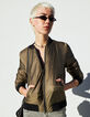 Women’s nylon satin reversible short bomber jacket-2