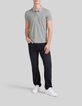 Polo caqui jaspeado bimaterial hombre-2