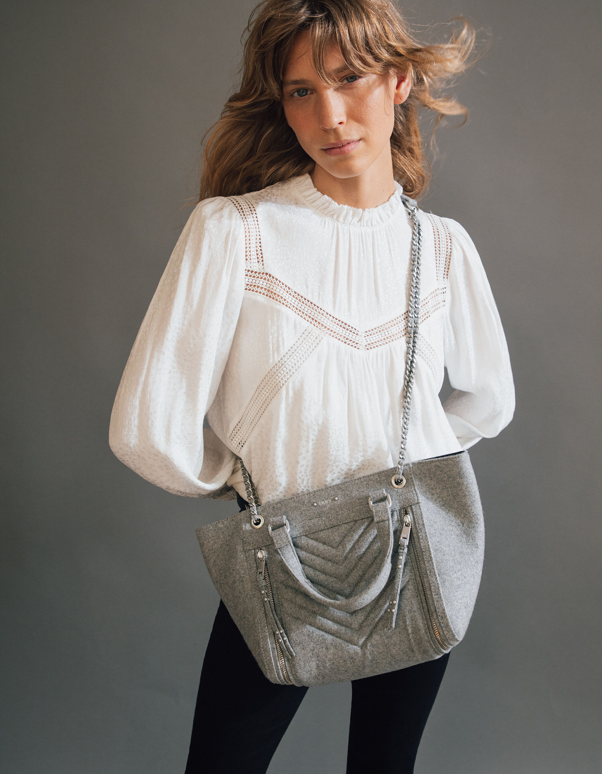 Sac gris femme shop