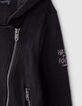 Zwart vest honingraattricot bikerstijl meisjes -2