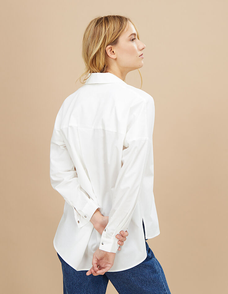 Weiße Bluse mit Reißverschluss I.Code-3