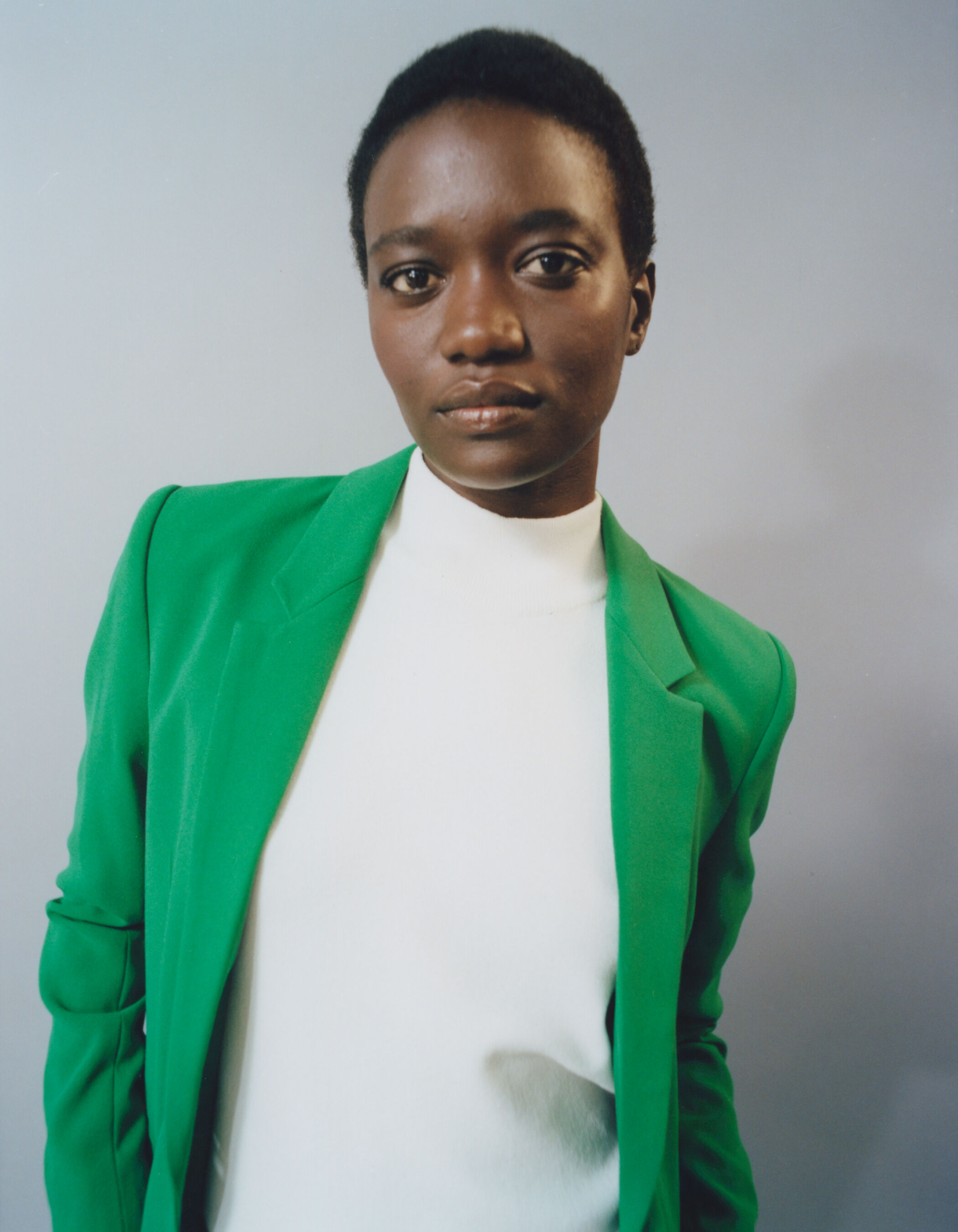 Veste de costume verte polyester recycle Femme IKKS