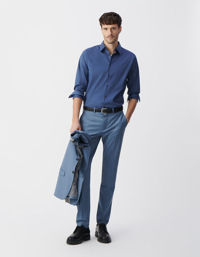 Camisa SLIM tinta popelina hombre - IKKS