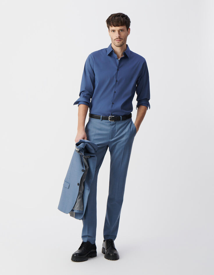 Camisa SLIM tinta popelina hombre-1