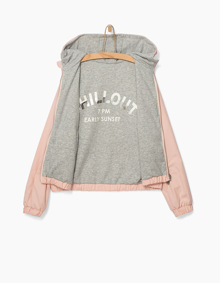 Girls’ pastel pink and grey reversible jacket-5