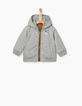 Blouson réversible camel et gris bébé garçon -5
