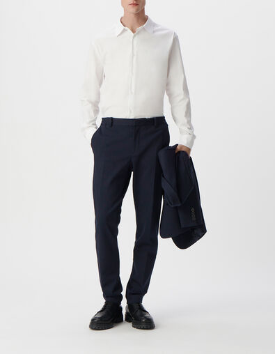 Marineblaue SLIM-Herrenanzughose, Milano-Strick - IKKS