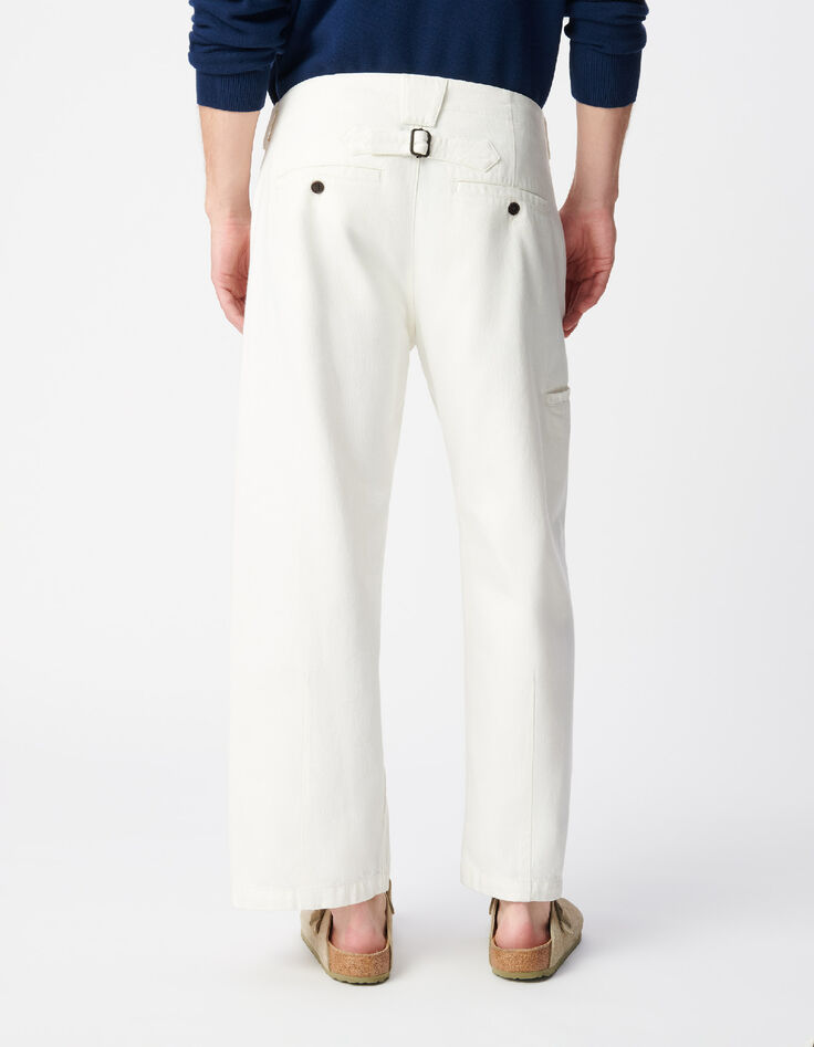 Vaqueros blancos de corte recto para hombre-4