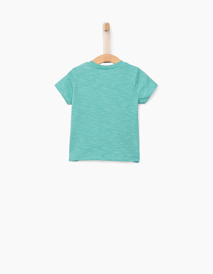 Tee-shirt turquoise visuel tennis bébé garçon -3