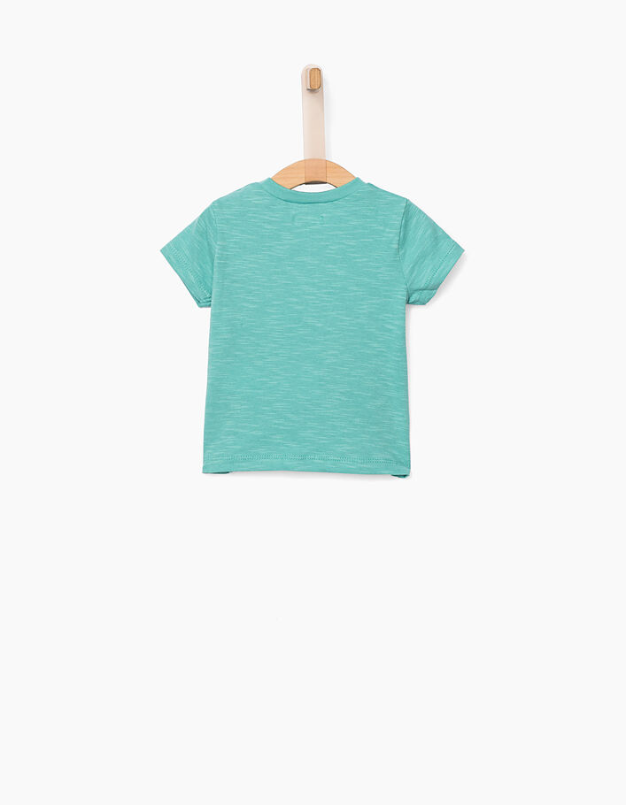 Turquoise T-shirt sneakermotief voor babyjongens  - IKKS