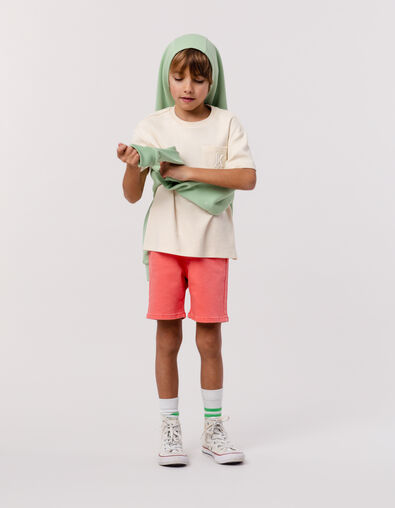 LOOSE red knitted Bermuda shorts for boy - IKKS