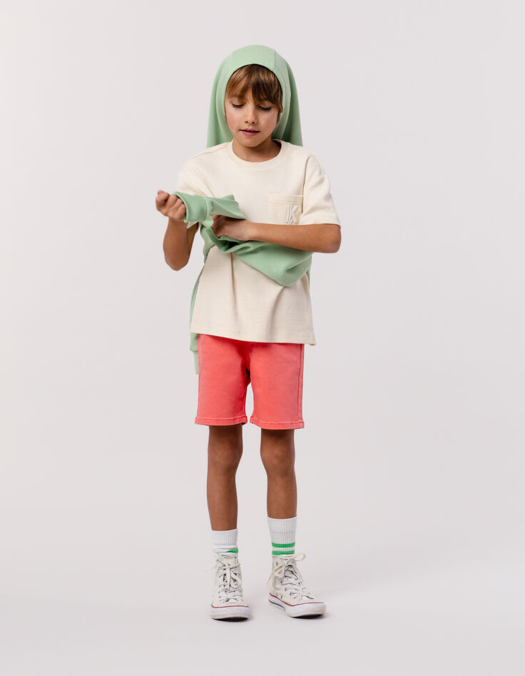 LOOSE red knitted Bermuda shorts for boy-1