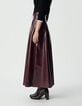 Jupe longue bordeaux vinyle Femme-4 Jupe longue bordeaux vinyle Femme-4