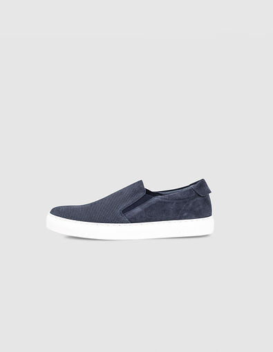 Marineblaue Herren-Slip-on-Sneaker aus Veloursleder - IKKS