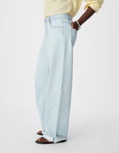 Damesjeans Chisa blauw met wijde pijpen - IKKS