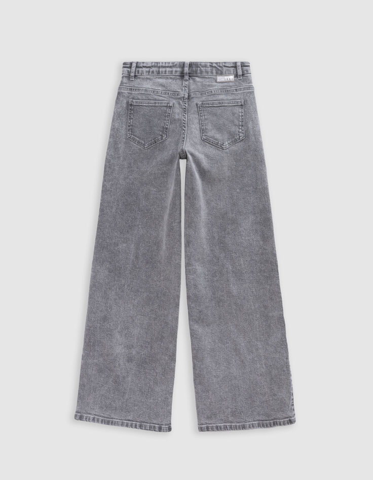 Grijze afgewassen WIDE LEG jeans meisjes-4