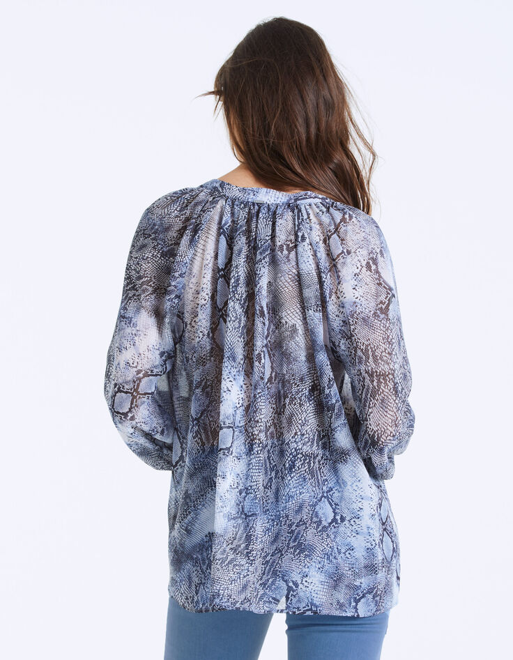Blouse en voile imprimé python femme-3