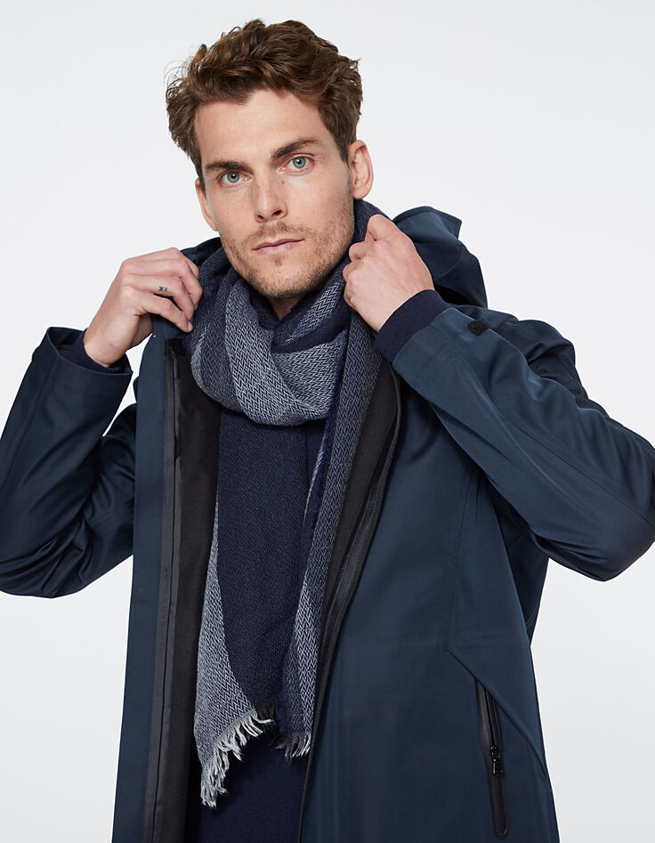 Men’s navy wide-striped scarf-2 Men’s navy wide-striped scarf-2