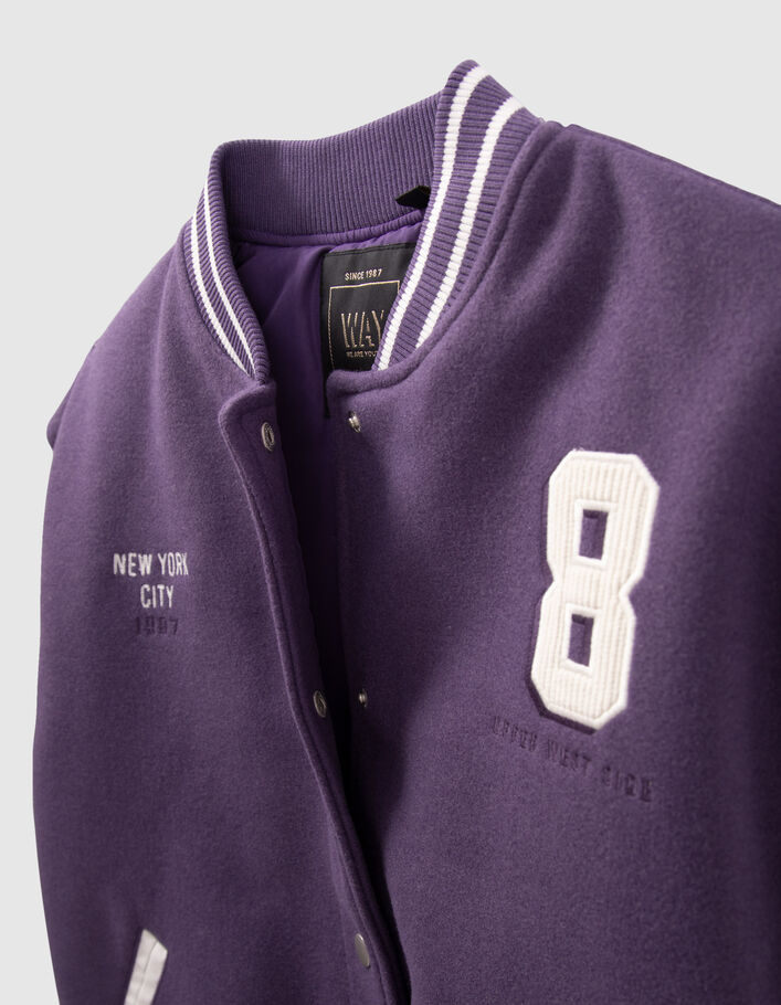 Violet en wit baseballjack Collegestijl meisjes-6