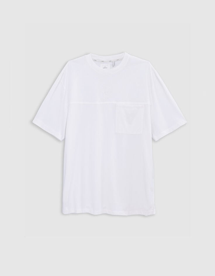 T-shirt blanc coton bio broderies dates Homme-6 T-shirt blanc coton bio broderies dates Homme-6