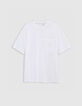 T-shirt blanc coton bio broderies dates Homme-6 T-shirt blanc coton bio broderies dates Homme-6
