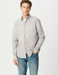 Camisa SLIM ciruela algodón espigas mini hombre-2