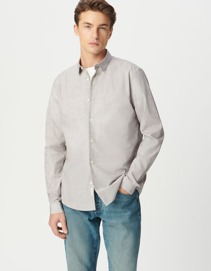 Camisa SLIM ciruela algodón espigas mini hombre-2 Camisa SLIM ciruela algodón espigas mini hombre-2