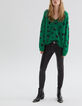 Jersey verde punto jacquard estrellas hombre-1