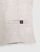 Chaleco traje beige rayas niño-5