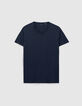 Camiseta L'Essentiel azul cuello V para hombre-6