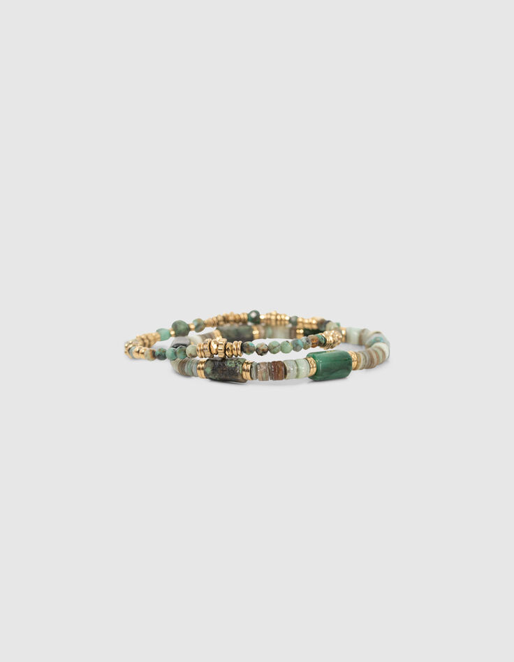 Pulseras doradas cuentas turquesa africana mujer-6