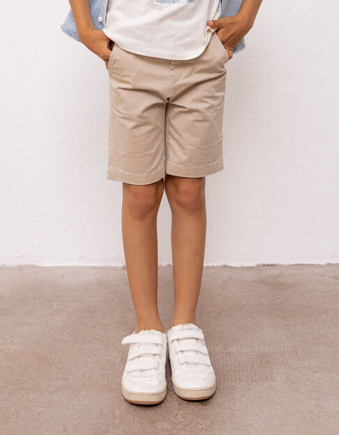 Beige chino bermuda jongens