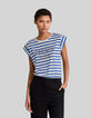 Camiseta marinera rayas cobalto mujer-2