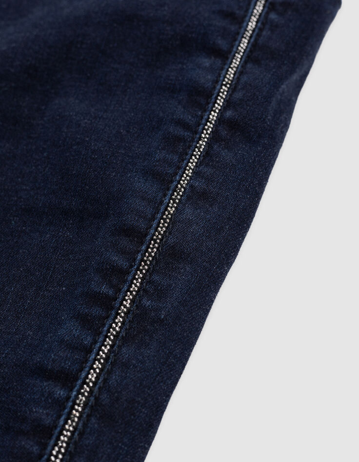 Women's slim dark blue chain back jeans-7