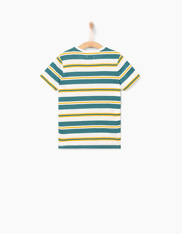 Camiseta blanco roto con rayas niño -3