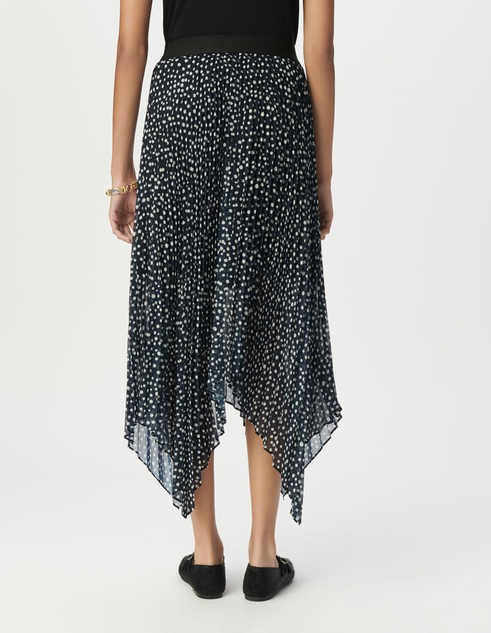 Jupe Plissée Midi Zara - Noire à Pois - Taille M - Femme - Très Bon état