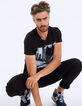 Schwarzes Herren-T-Shirt weißem Skelett-Fahrer-3