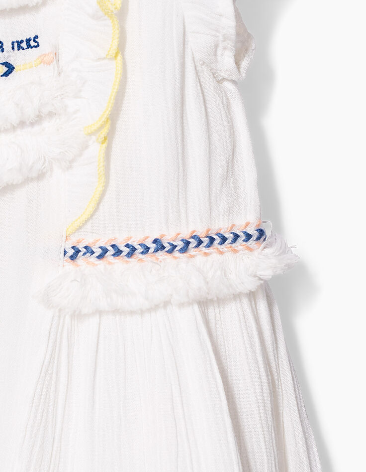 Witte jurk met borduursel voor babymeisjes-6