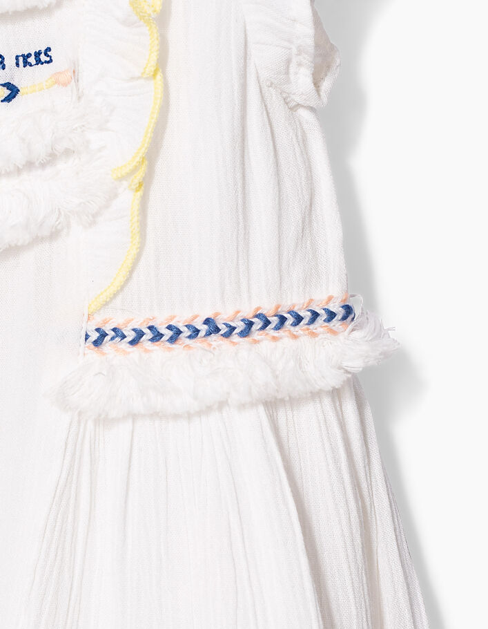 Witte jurk met borduursel voor babymeisjes - IKKS