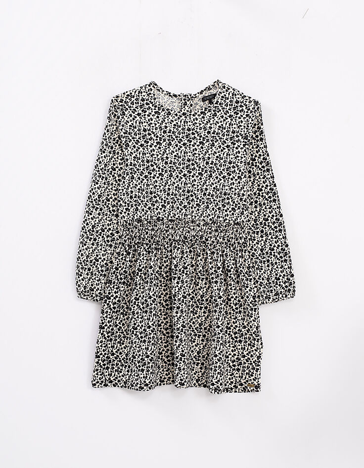Vestido 2 en 1 arena leopardo-flores con sudadera niña-3
