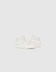 Sneakers blanches cuir décor clous Femme-6