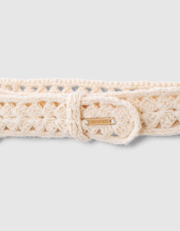 Ceinture écrue en crochet fille-2 Ceinture écrue en crochet fille-2