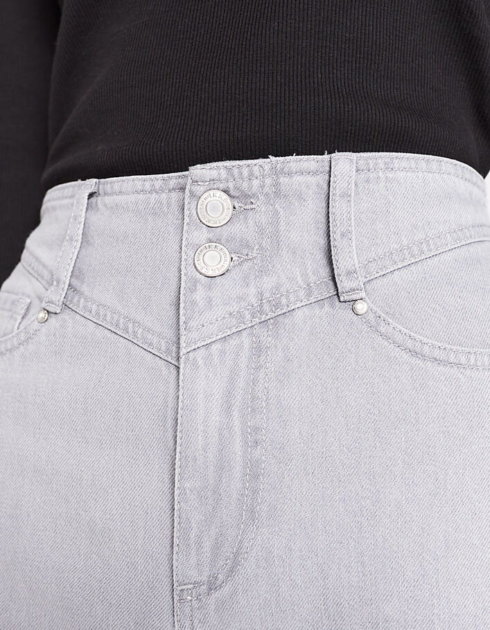 Wijde jeans hoge taille cropped lengte dames-4