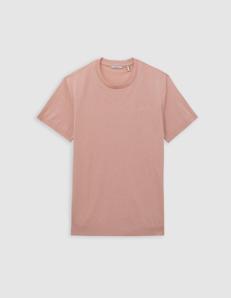 Herren-T-Shirt, rosa, Baumwollmodal, Rundhalsausschnitt-6
