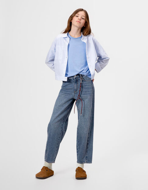 Blue striped shirt spirit jacket girl - IKKS