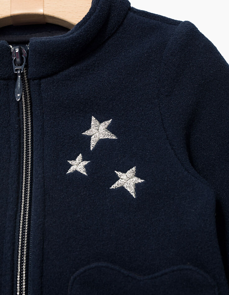 Cardigan polaire marine zippé bébé fille-2